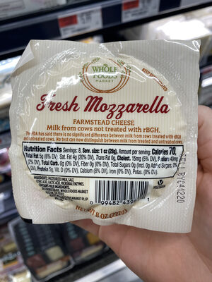 Fresh mozzarella farmstead cheese, fresh mozzarella - 0099482439811