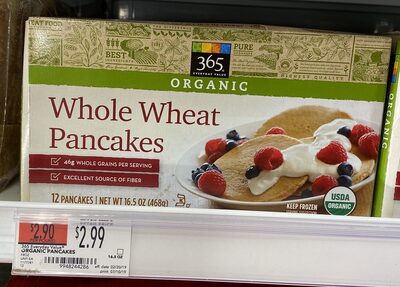 365 everyday value, organic whole wheat pancakes - 0099482442866