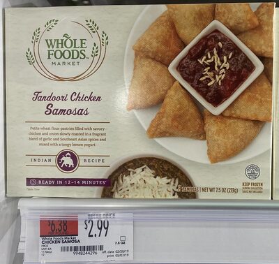 Whole foods market, tandoori chicken samosas - 0099482442965