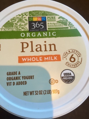 Whole milk organic yogurt - 0099482446789