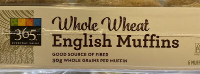 365 everyday value, whole wheat english muffins - 0099482449582