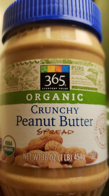 365 everyday value, organic crunch peanut butter - 0099482450274