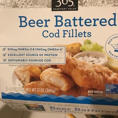 Beer battered cod fillets, beer battered - 0099482453077