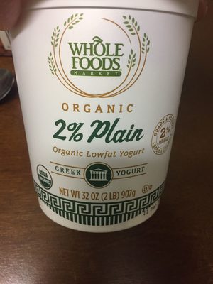 Organic 2% plain low fat yogurt - 0099482455026