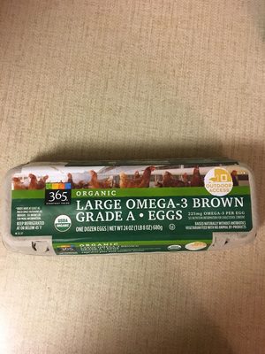 Organic Large Omega 3 Brown Grade A Eggs - 0099482458621