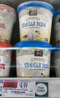 Vanilla bean almondmilk non - dairy frozen dessert, vanilla bean - 0099482469641