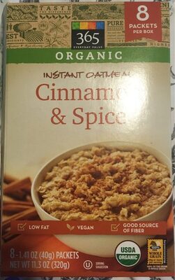 Cinnamon & spice instant oatmeal, cinnamon & spice - 0099482479749