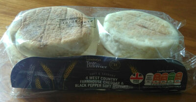 4 west country farmhouse cheddar & black pepper soft muffins - 01071450