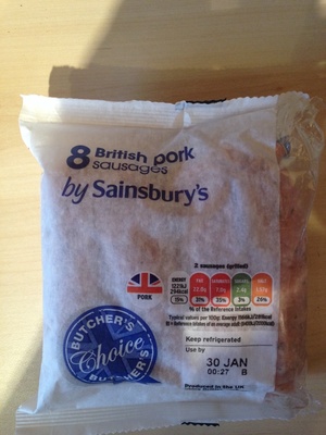 8 British pork sausages - 01081275