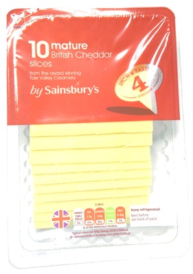 10 slices of mature Cheddar cheese - 01225990