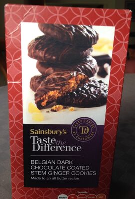 Belgian dark chocolate coated stem ginger cookies - 01432077