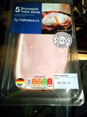 Brunswick ham sliced cooked and beechwood smoked ham - 01737974