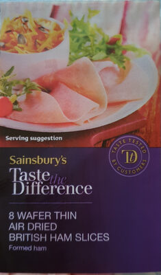 sainsbury's taste difference wafer thin air dried British ham slices - 01834581