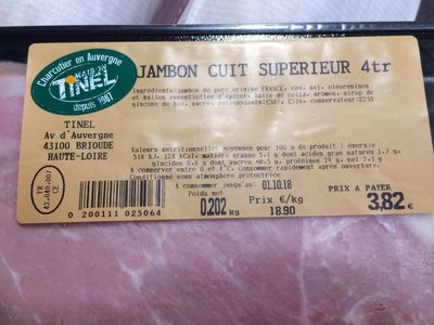 Jambon cuit superieur - 0200111025064