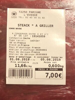 Steak a griller - 0207129045923