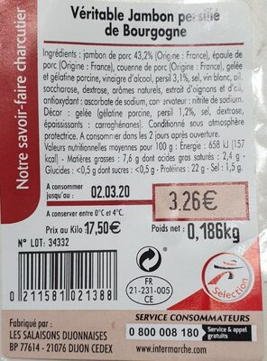 Véritable jambon persillé de Bourgogne - 0211581021388