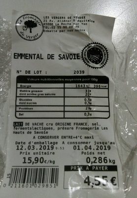 Emmental de Savoie - 0211601029851
