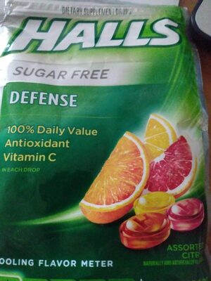 Halls defense cough drops assorted citrus sugar free1x25 pc - 0312546632615