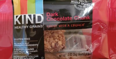 Kind, healthy grains granola bar, dark chocolate chunk - 0602652181023