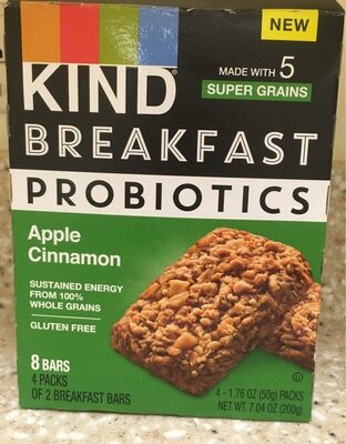 Apple cinnamon breakfast probiotics bars, apple cinnamon - 0602652201110