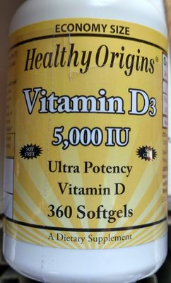 Healthy Origins Vitamin D3 5000 Iu, Softgels, Economy Size - 0603573153373