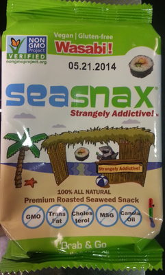 Strangely Addictive!, Premium Roasted Seaweed Snack, Wasabi - 0609722798839