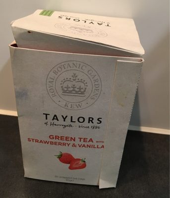 Taylors of Harrogate Green Tea With Strawberry & Vanilla X20 Tea Bags - 0615357122048