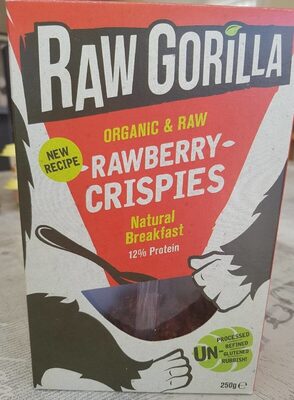 Bulk Deal 6 X Raw Gorilla Organic Strawberry Crispies 250G - 0638267986531