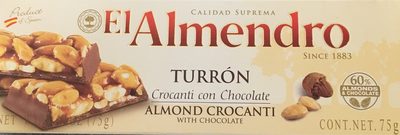 El almendro, turron almond crocanti with chocolate - 0638564873008