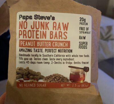 No junk raw protein bars - 0641871998043