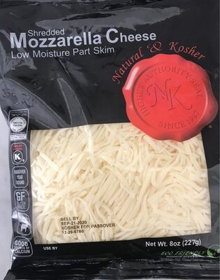 Shredded mozzarela cheese low moisture part skim - 0651219205566