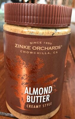 Zinke orchards, creamy style natural almond butter - 0657969005166