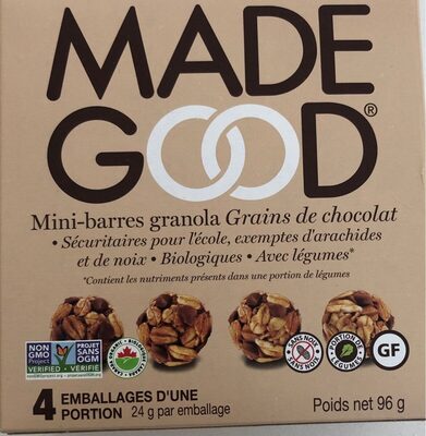 Mini-barres granola grains de chocolat - 0687456223100