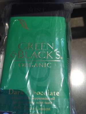 Cadbury green & black's chocolate bar mint infused dark 10x3.5 oz - 0708656100500