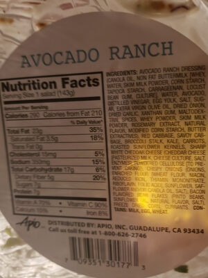 Avocado ranch salad, avocado ranch - 0709351301773