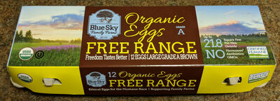 Blue sky, organic brown eggs - 0715373111610