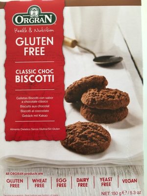 Orgran Classic Choc Biscotti Biscuits (5.2 Oz) - 0720516021558