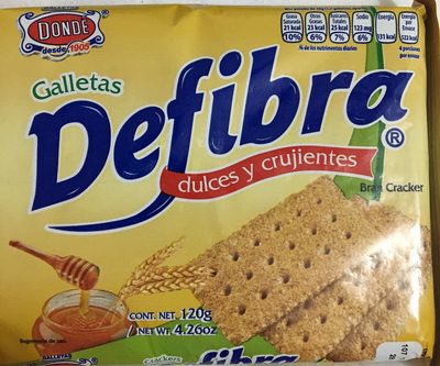 Donde Defibra Cracker Crispy Crunchy And Sweet Net WT 4.26 Oz (120g) - 0724865026608