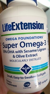 Super Omega 3 EPA/DHA with Sesame lignans & Olive Extract - 0737870198628