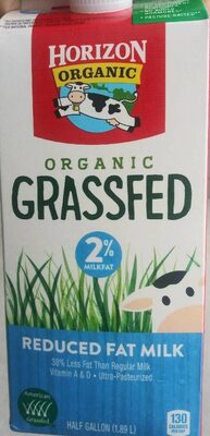 Organic grassfed reduced fat milk - 0742365007088