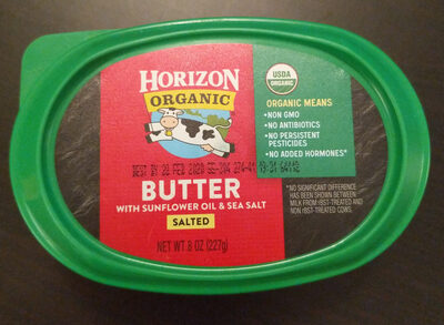 Salted organic spreadable butter with sunflower oil & sea salt - 0742365007330