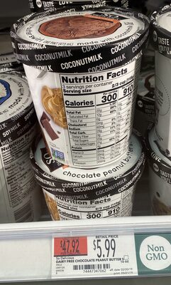 Chocolate peanut butter swirl coconutmilk non-dairy frozen dessert - 0744473470624