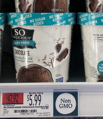 Chocolate coconutmilk non-dairy frozen dessert, chocolate coconutmilk - 0744473477210