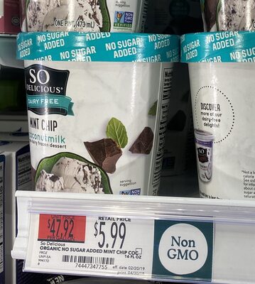 Mint chip coconut milk non-dairy frozen dessert - 0744473477555