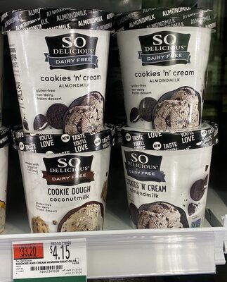 Cookies 'n' cream almondmilk non-dairy frozen dessert - 0744473490301