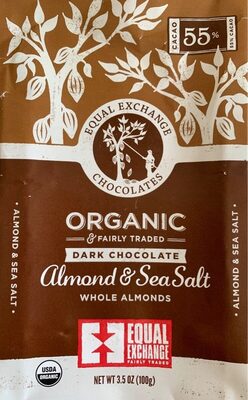 Almonds & sea salt organic dark chocolate - 0745998990642