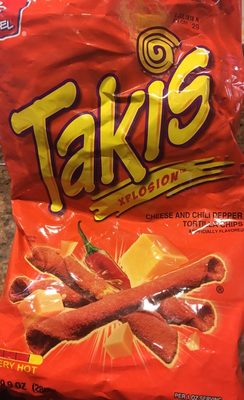 Barcel, takis, xplosion tortilla chips, cheese & chili pepper - 0757528019259