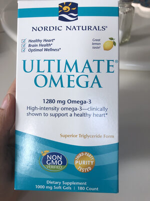 Nordic Naturals Ultimate Omega Lemon 1,280 mg 180 Soft Gels - 0768990037900