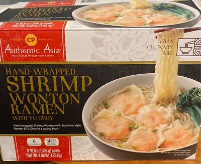 Hand-wrapped shrimp wonton ramen with yu choy - 0780526512569