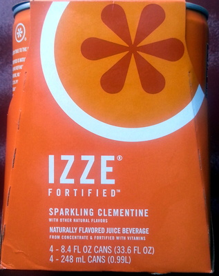 Izze - Can Sparkling Clementine - Case Of 6-4-8.4 Fl Oz. - 0836093012053
